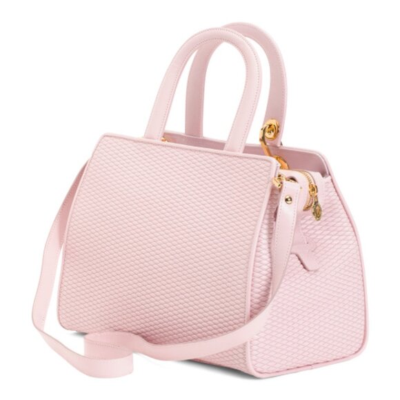 VALENTINO ORLANDI Made In Italy Leather Textured Satchel With Charms - Picture 3 of 3